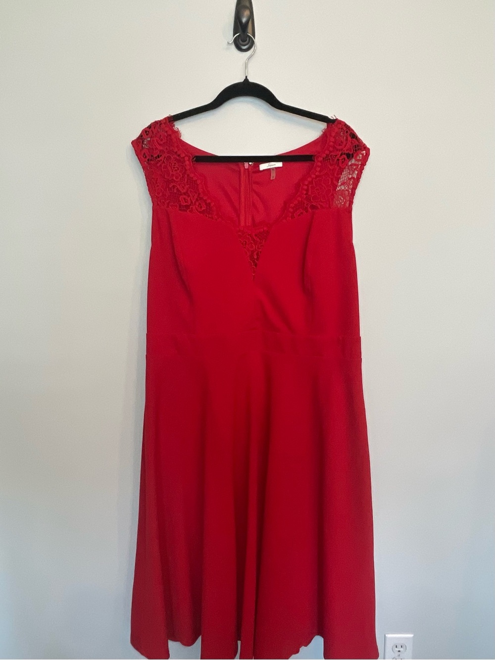 Soprano Red Lace-Trim Fit & Flare Midi Dress - Picture 2 of 11